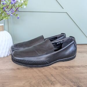 Mephisto Men's Black Leather Slip-On Loafers